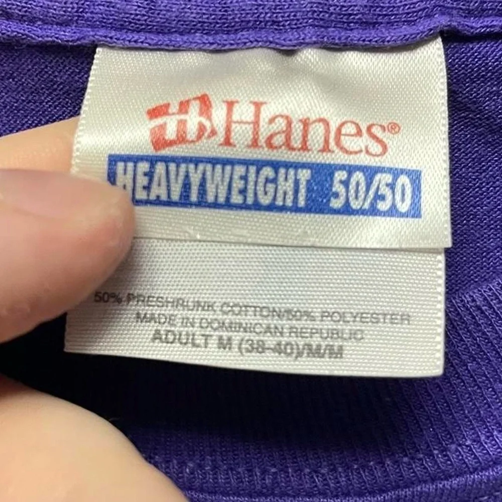 plain blank purple Hanes short sleeve crewneck spring summer fall work T-shirt